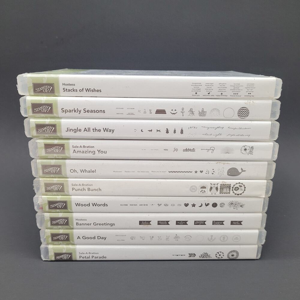 Stampin’ Up Cling Rubber Stamp Lot of 10 Sets Many Unused USA